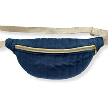 Load image into Gallery viewer, Quilted Ocean Blue Belt Bag
