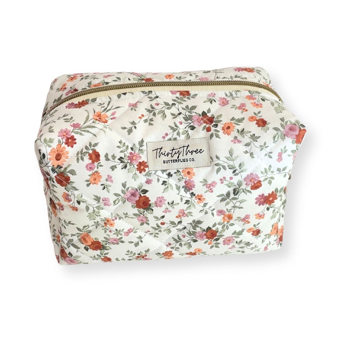Emily Floral Quilted Travel Pouch