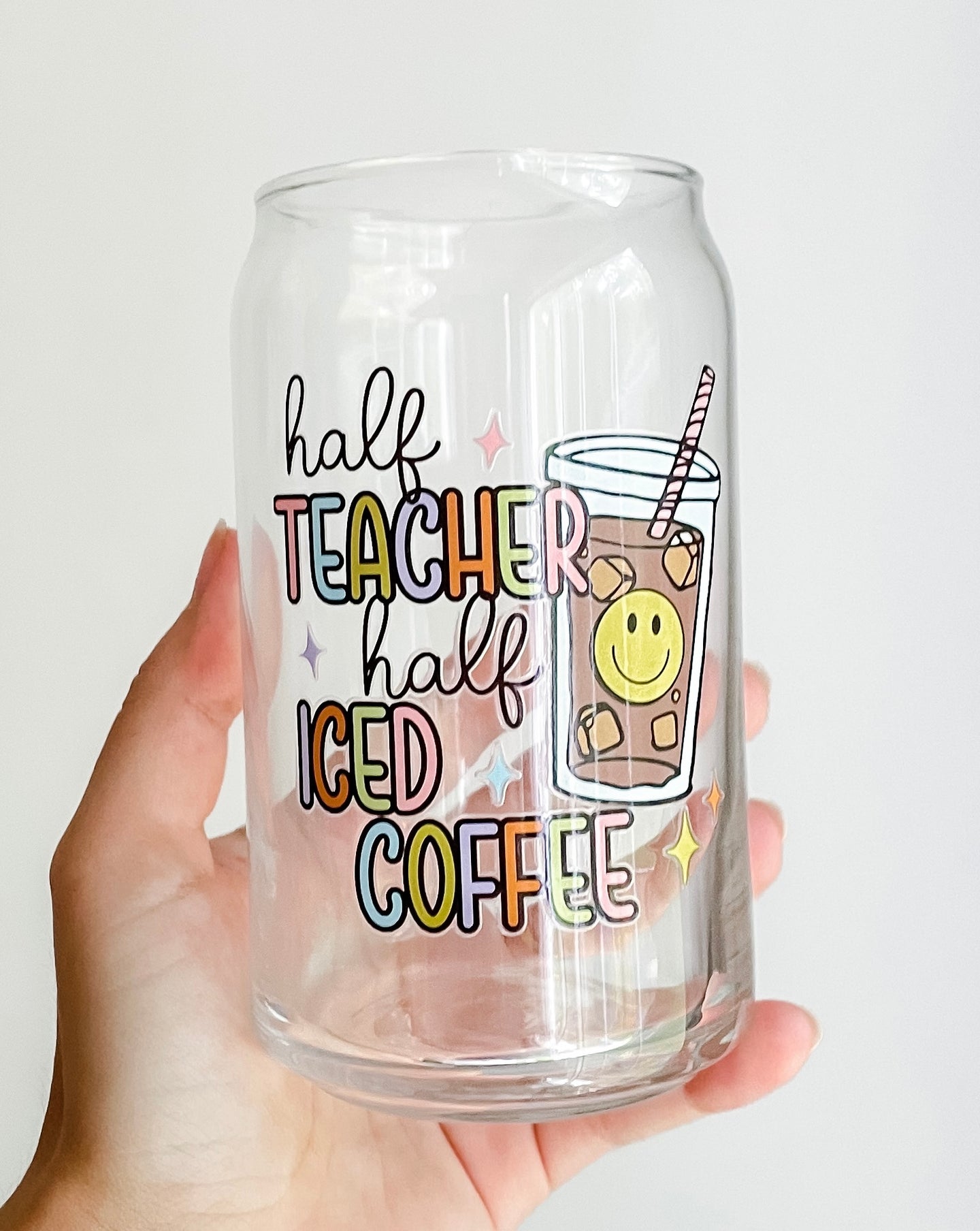 Half Coffee Half Teacher Glass