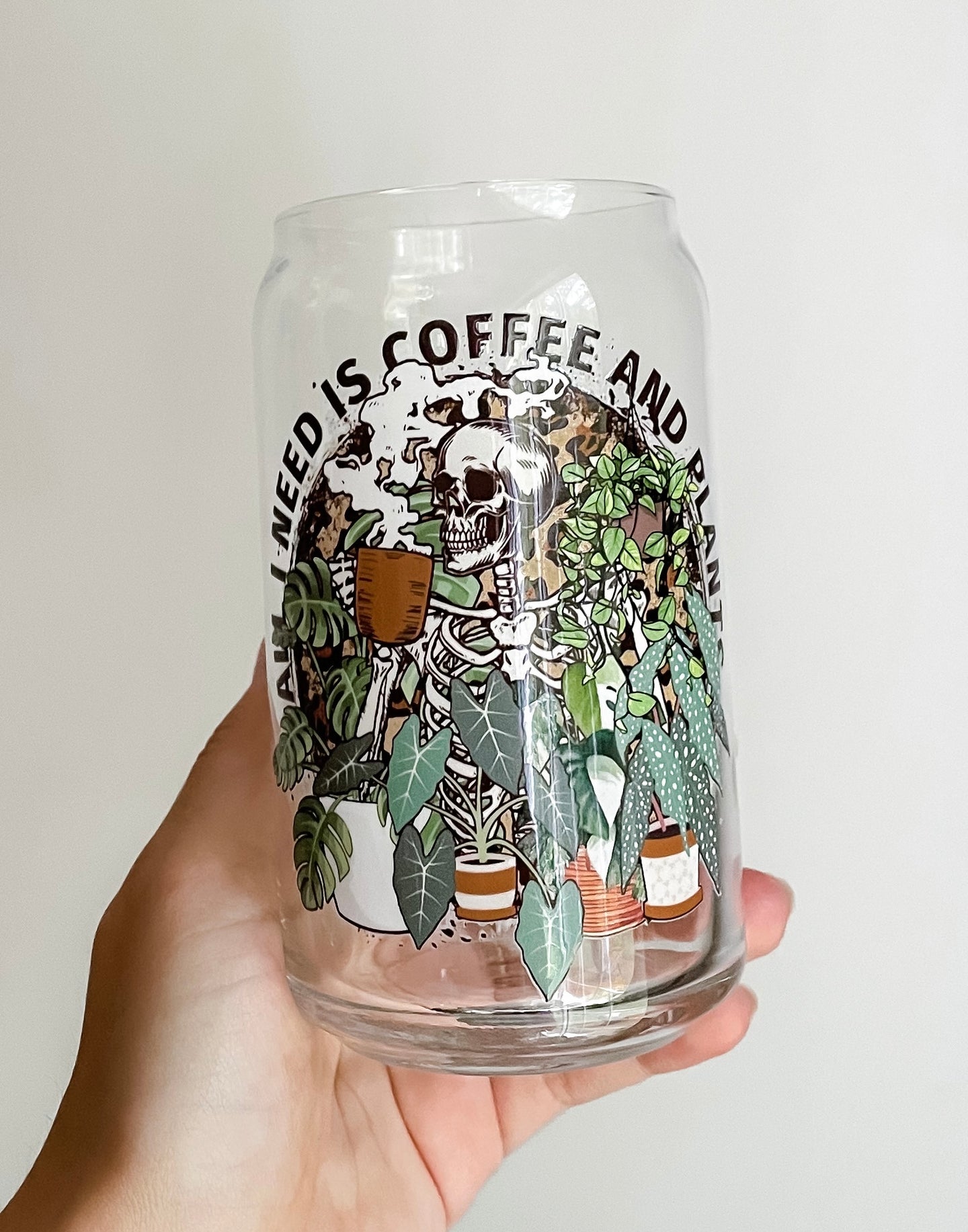Coffee and Plants Glass