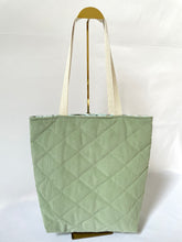 Load image into Gallery viewer, Sage Corduroy Quilted Tote Bag
