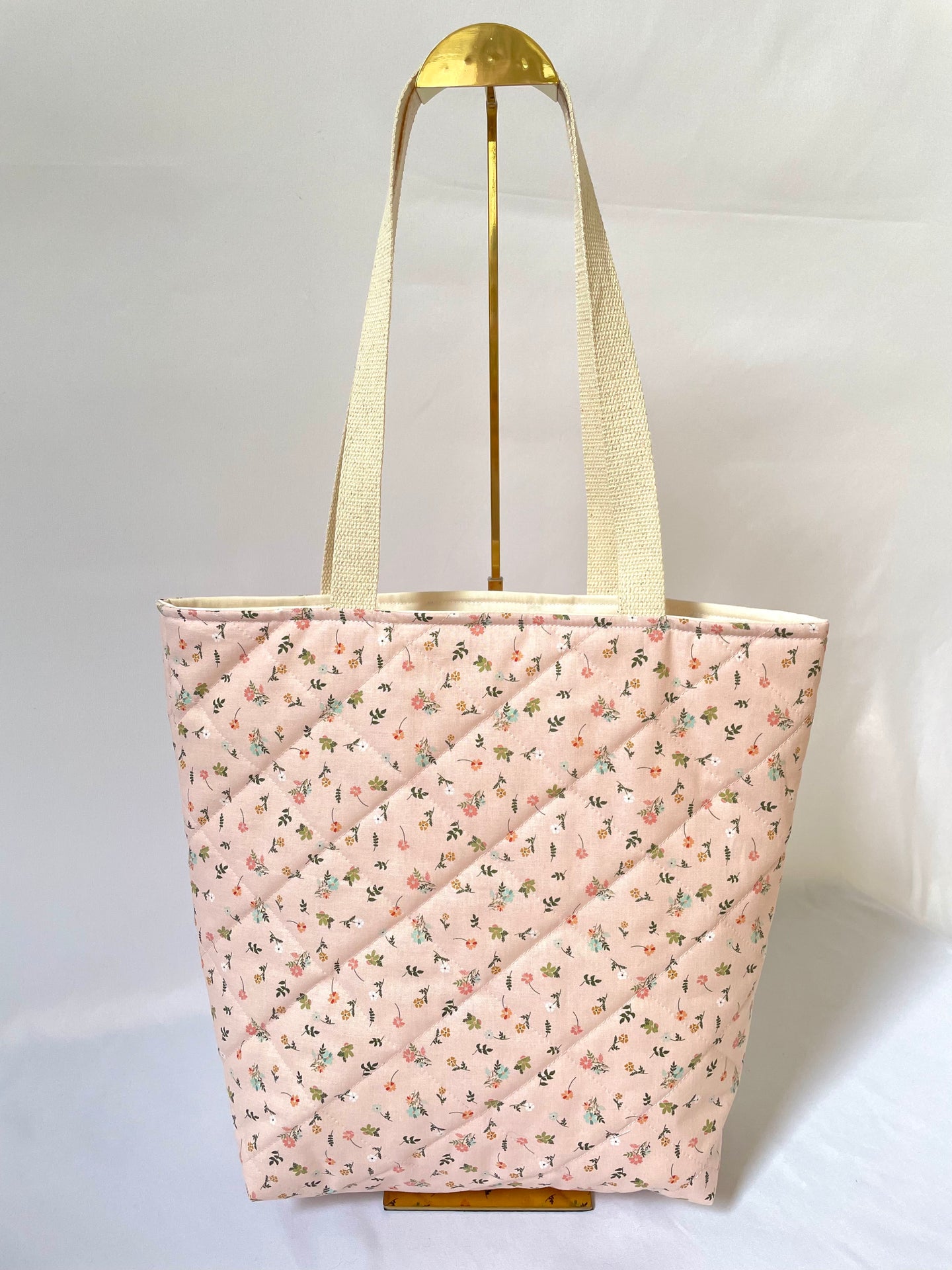 Pink Posie Quilted Tote Bag
