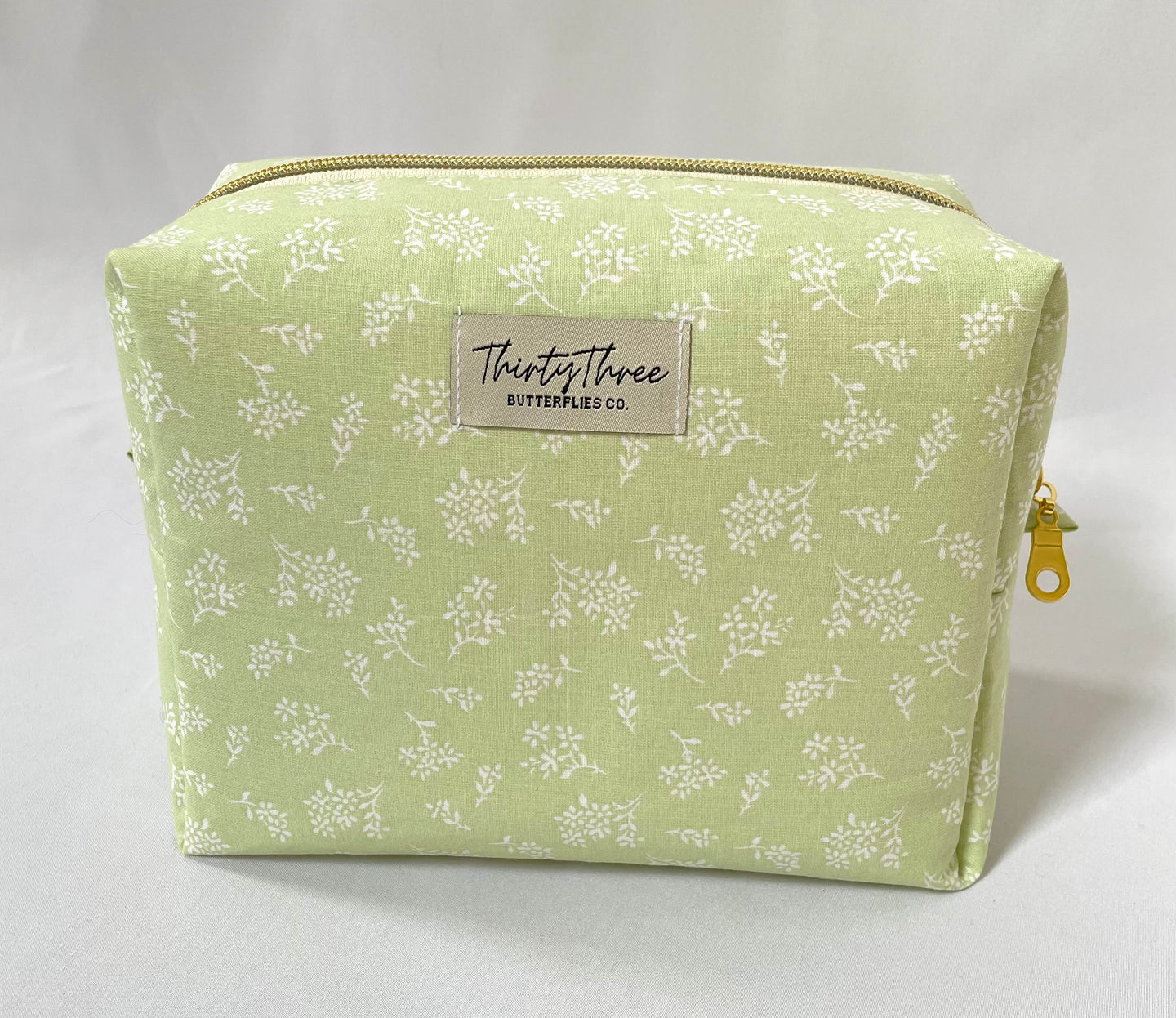 Lime Floral Travel Pouch