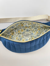 Load image into Gallery viewer, Quilted Ocean Blue Belt Bag
