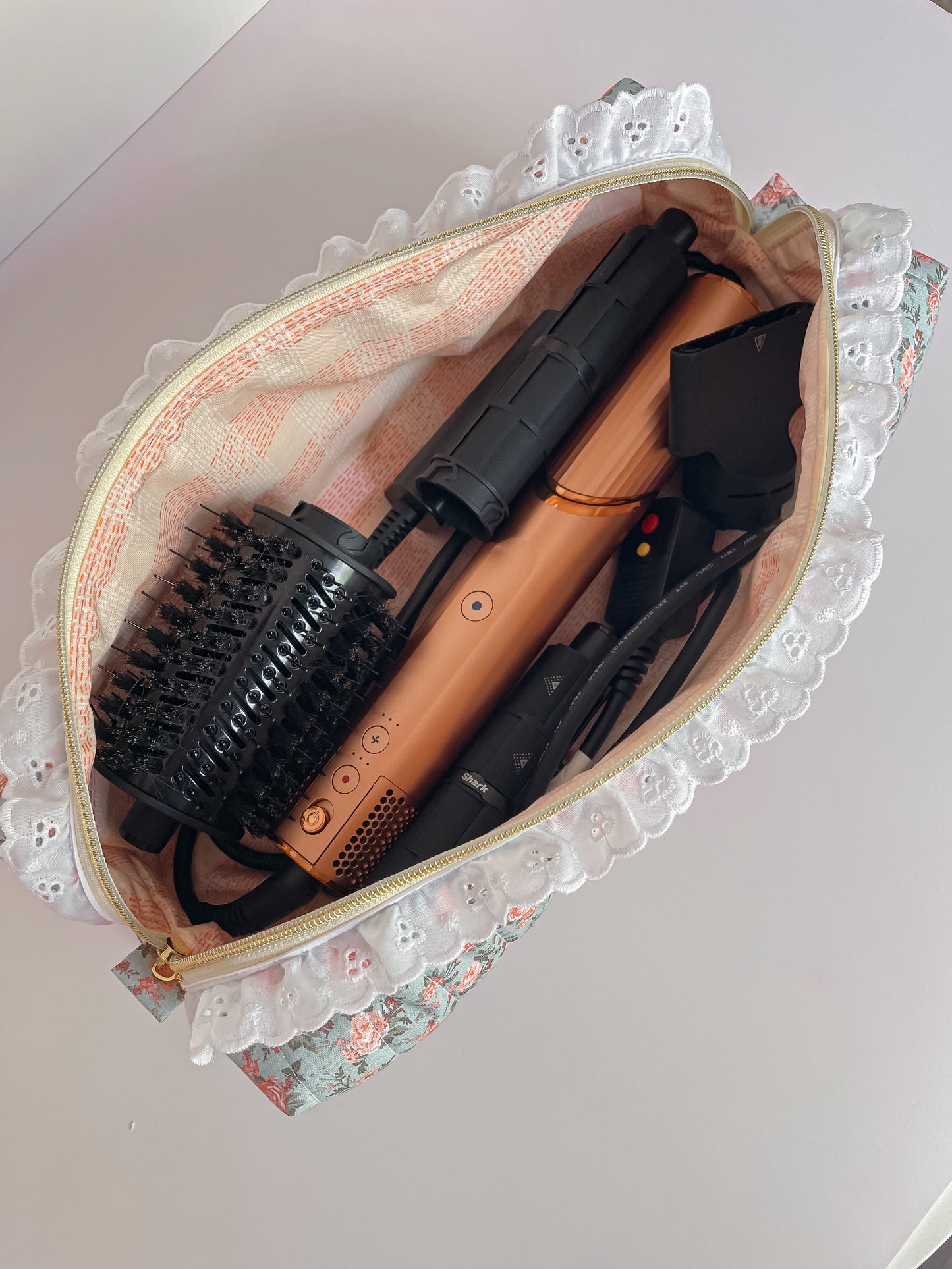 Cottage Core Vintage Rose Hair Tools Pouch