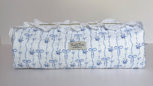 Cottage Core Denim Bows Hair Tools Pouch