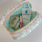 Cottage Core Light Aqua Toile Travel Pouch