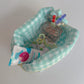 Cottage Core Light Aqua Toile Small Travel Pouch