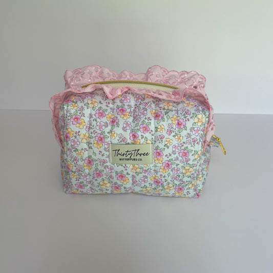 Cottage Core Spring Floral Small Travel Pouch