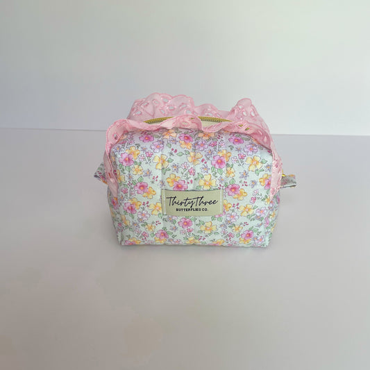 Cottage Core Spring Floral Mini Travel Pouch