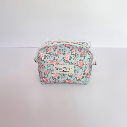 Cottage Core Vintage Rose Mini Travel Pouch