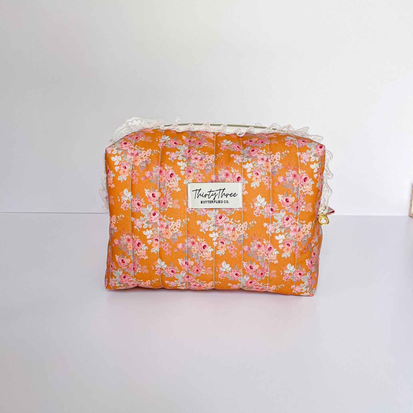Cottage Core Persimmon Orange Travel Pouch