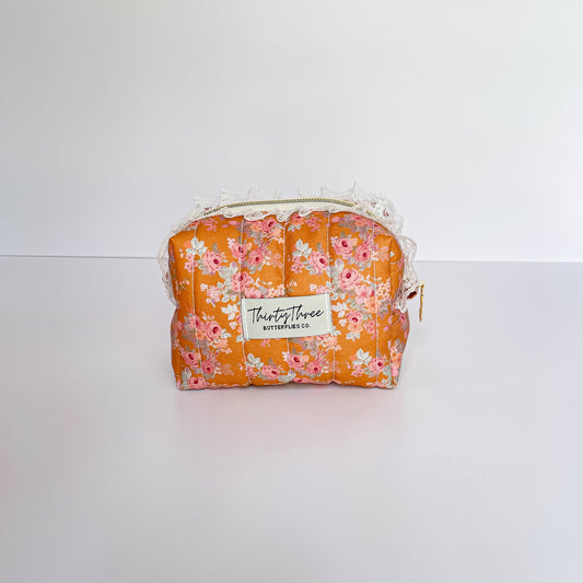 Cottage Core Persimmon Orange Mini Travel Pouch