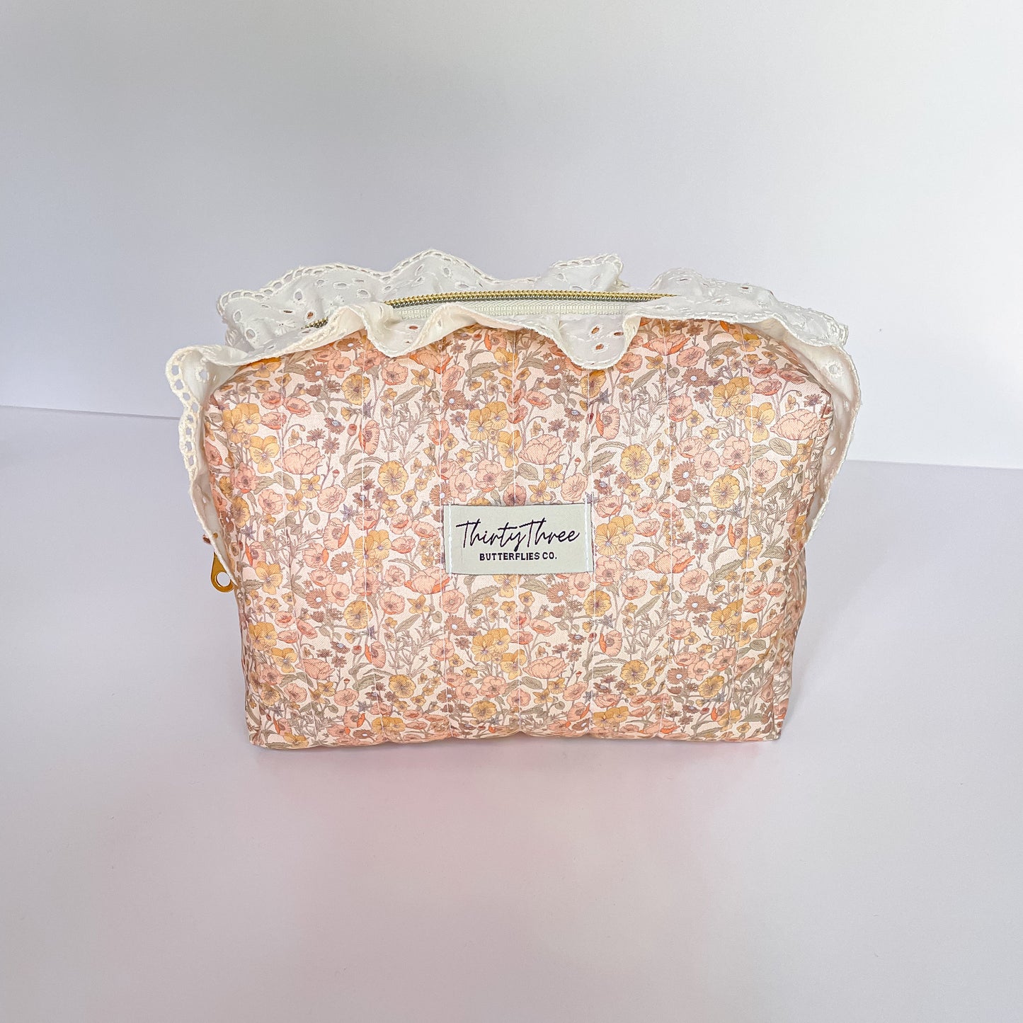 Cottage Core Spring Coral Travel Pouch