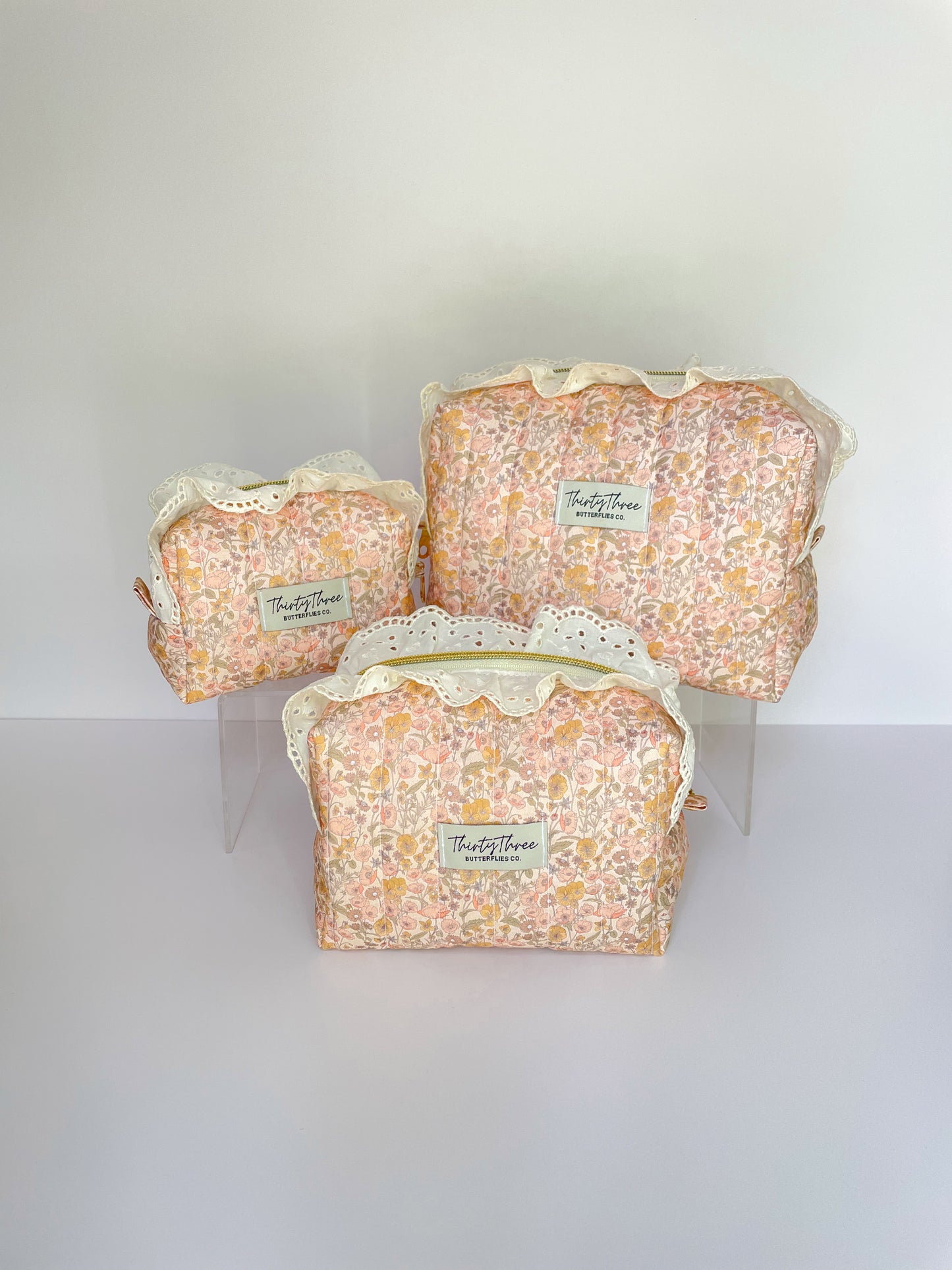 Cottage Core Spring Coral Travel Pouch