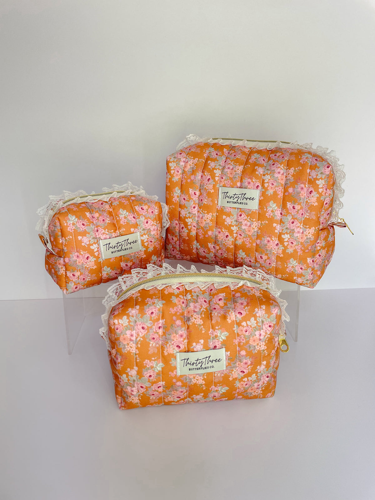 Cottage Core Persimmon Orange Mini Travel Pouch