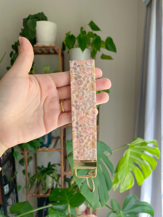 Cottage Core Spring Coral Wristlet