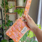 Cottage Core Persimmon Orange Wristlet